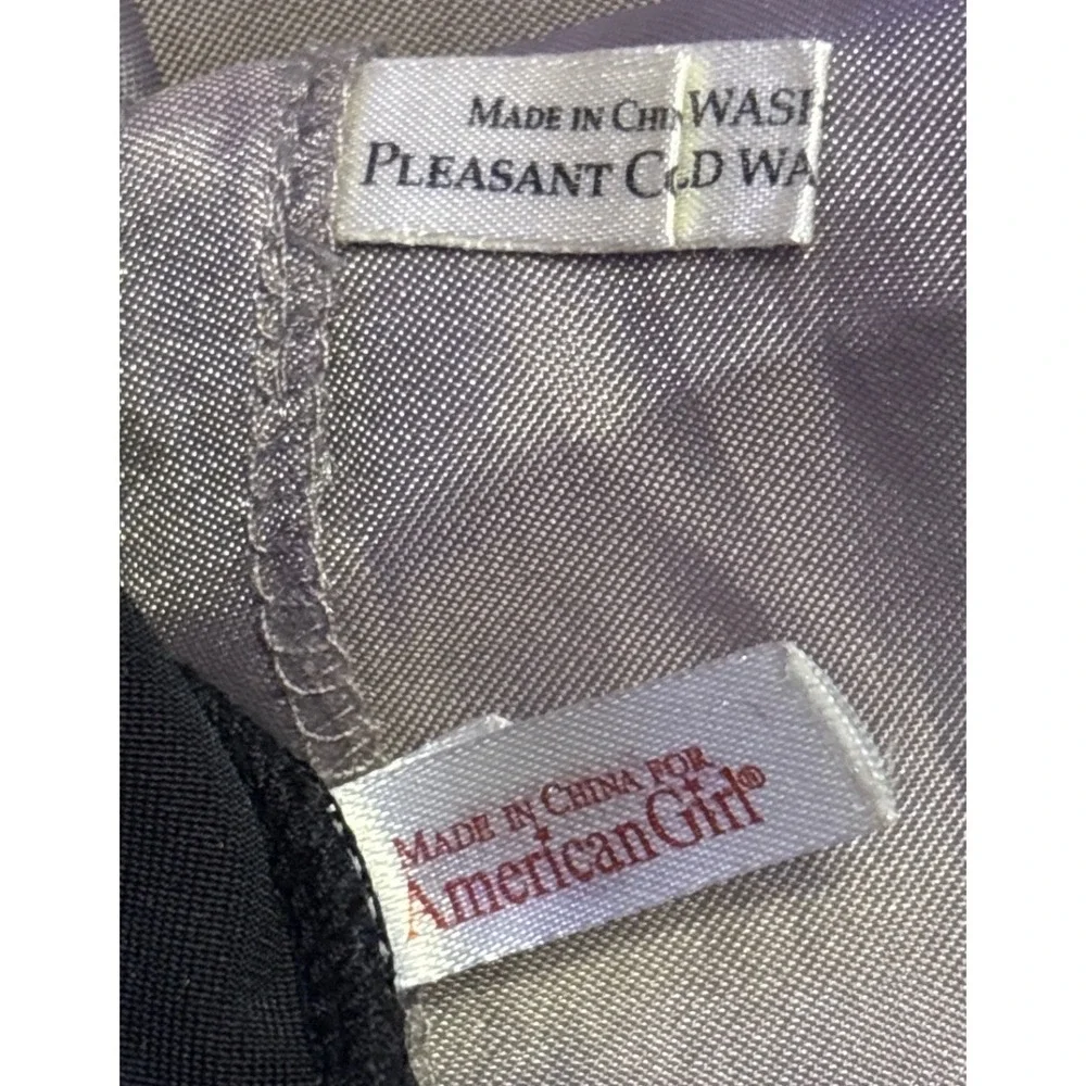 American Girl Pleasant Company Black Velvet Top Silver Satin Skirt 18